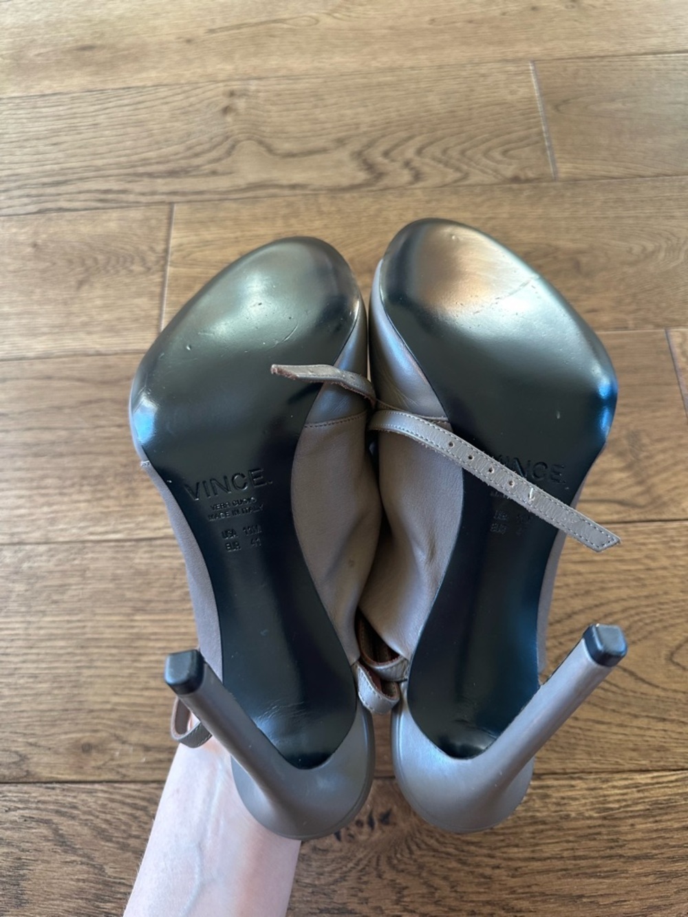 New Vince Grace Light Taupe High Heels Shoes Sz 11 Made In Italy - Picture 5 of 10